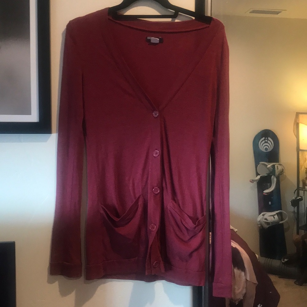 Maroon long sleeve BDG cardigan
